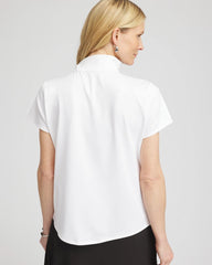 Chico's Women | Zenergy® UPF Mockneck Short-Sleeve Top ALABASTER