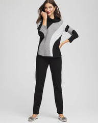 Chico's Women | Zenergy® Luxe Intarsia Cowlneck Top FROSTED GRAY HEATHER