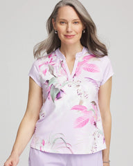Chico's Women | Zenergy® UPF Floral Polo VIOLET AURA