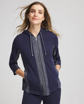Chico's Women | Zenergy® French Terry & Chambray Jacket PASSPORT BLUE