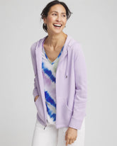 Chico's Women | Zenergy® Beach Slub Zip-Front Hoodie VIOLET AURA