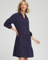 Chico's Women | Woven Tiered Swim Cover-Up Dress PASSPORT BLUE
