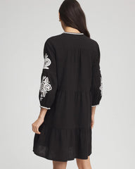 Chico's Women | Woven Embroidered Swim Cover-Up BLACK
