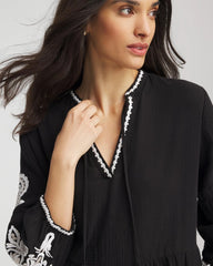 Chico's Women | Woven Embroidered Swim Cover-Up BLACK