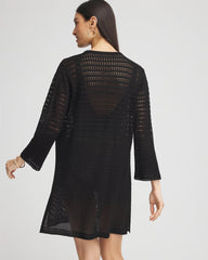 Chico's Women | Chico's Tie-Front Beach Swimsuit Cover-Up BLACK