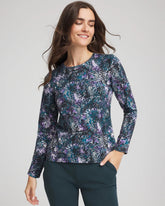 Chico's Women | Zenergy® Soft Brushed Scattered Top TEAL SHADOW