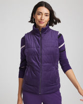Chico's Women | Zenergy® Reversible Velvet Puffer Vest PURPLE ELIXIR
