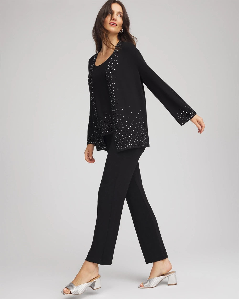 Chico's Women | Travelers™ Embellished Cardigan TRAVELERS BLACK