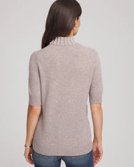 Chico's Women | Cashmere Pearl Mockneck Sweater TAUPE HEATHER