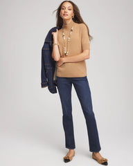 Chico's Women | Cashmere Elbow-Sleeve Sweater CAMEL