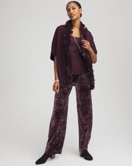 Chico's Women | Crushed Velvet Wide-Leg Pants NIGHT BLOOM
