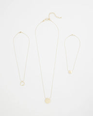 Chico's Women | Gold Triple Pendant Necklace GOLD