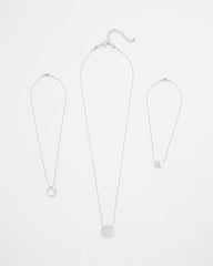Chico's Women | Silver Triple Pendant Necklace SILVER