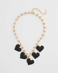 Chico's Women | Black Heart Drop Off Necklace BLACK