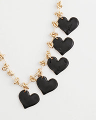 Chico's Women | Black Heart Drop Off Necklace BLACK