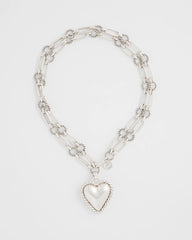 Chico's Women | Heart Twice As Nice Pendant Necklace SILVER