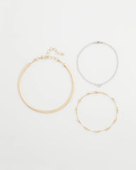 Chico's Women | Mixed Metal Link Triple-Strand Necklace MIXED METALS
