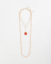 Chico's Women | Convertible Beaded Pendant Necklace ORANGE