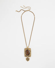 Chico's Women | Adjustable Medallion Gem Pendant GOLD