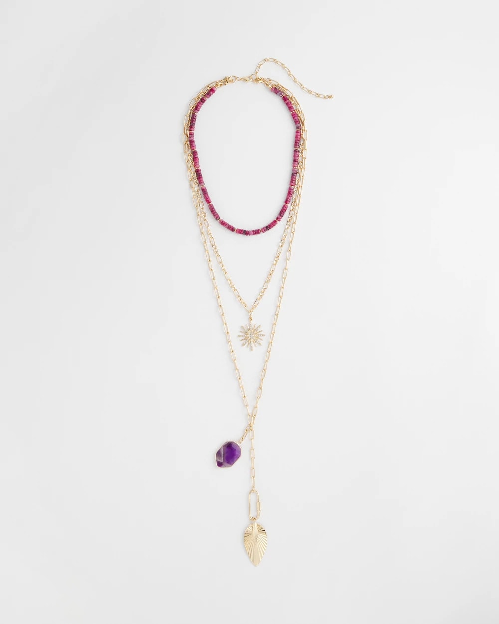 Chico's Women | Amethyst Convertible Multi-Layer Necklace PURPLE