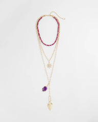 Chico's Women | Amethyst Convertible Multi-Layer Necklace PURPLE