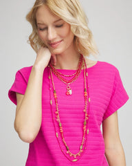 Chico's Women | Convertible Beaded Pendant Necklace PINK