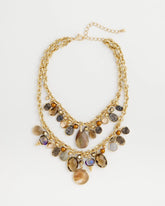 Chico's Women | Faceted Gem Drop Off Bib Necklace NEUTRAL
