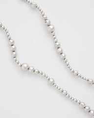 Chico's Women | Silvertone Long Beaded Necklace SILVER