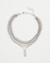 Chico's Women | Silver Tone Pave Multistrand Necklace SILVER