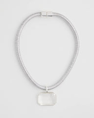 Chico's Women | Silvertone Gem Pendant Cord Necklace SILVER