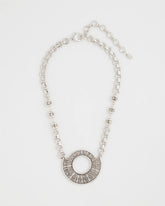 Chico's Women | Sparkling Silvertone Circle Pendant Necklace SILVER