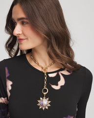Chico's Women | Purple Resin Sun Pendant Necklace PURPLE