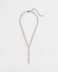 Chico's Women | Bezel Set Silvertone Y-Necklace SILVER
