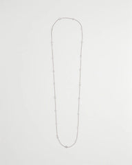 Chico's Women | Fine Crystal Long Chain Necklace SILVER