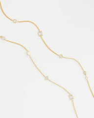 Chico's Women | Fine Crystal Long Chain Necklace GOLD