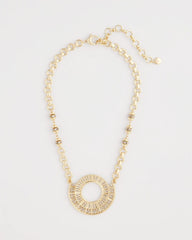 Chico's Women | Sparkling Goldtone Circle Pendant Necklace GOLD
