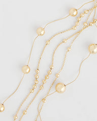Chico's Women | Multistrand Beaded Goldtone Necklace GOLD