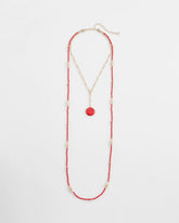 Chico's Women | Convertible Beaded Pendant Necklace RED