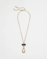 Chico's Women | Adjustable Amulet Pendant Necklace BLACK/GOLD