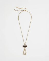 Chico's Women | Adjustable Amulet Pendant Necklace BLACK/GOLD