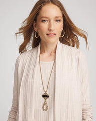 Chico's Women | Adjustable Amulet Pendant Necklace BLACK/GOLD