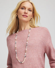 Chico's Women | Pink Art Deco Beaded Necklace PINK