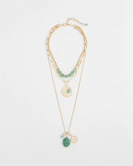 Chico's Women | Convertible Triple-Strand Pendant Necklace GREEN