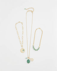Chico's Women | Convertible Triple-Strand Pendant Necklace GREEN