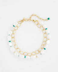 Chico's Women | Pearlescent Goldtone Collar Necklace PEARL