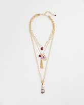 Chico's Women | Convertible Three-Strand Stone Pendant Necklace PURPLE