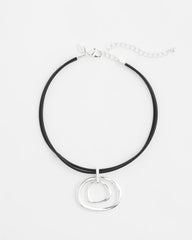Chico's Women | Silver Tone Rings Pendant Necklace SILVER