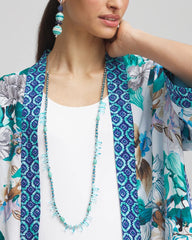 Chico's Women | Teal Beaded Single Strand Necklace TURQUOISE