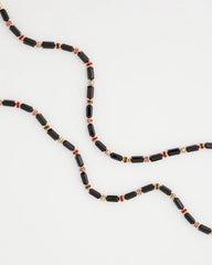 Chico's Women | Art Deco Bar Bead Long Necklace BLACK/GOLD