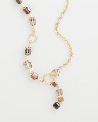Art Deco Geo Glass Bead Y-Necklace